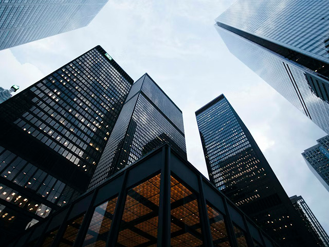 City skyline and office towers
