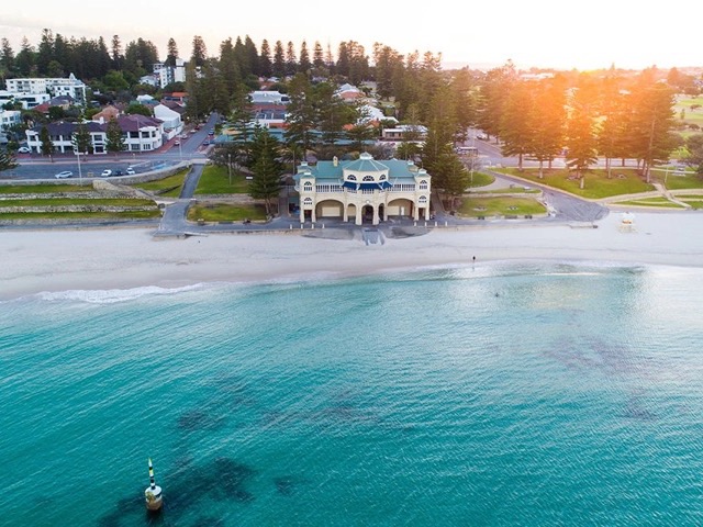 Aerial view of Cottesloe Beach in Perth